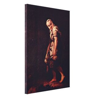 Pietro Longhi   shepherd girl with basket Gallery Wrapped Canvas