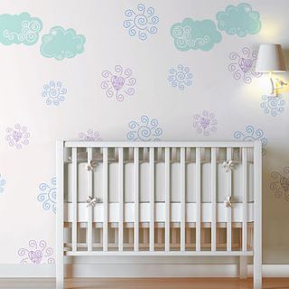 toddler clouds and stars nursery wall decal by sirface graphics