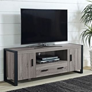 60 inch Urban Blend Ash Grey Wood TV Stand Entertainment Centers