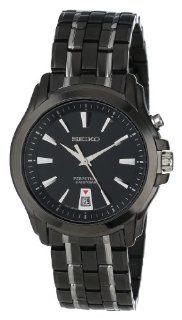 Seiko Men's SNQ121 Two Tone Stainless Steel Analog with Black Dial Watch Seiko Watches