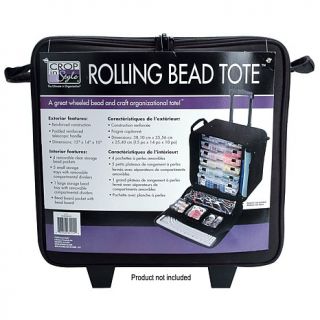 Crop in Style Rolling Bead Tote   Black