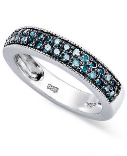 Sterling Silver Ring, Blue Diamond Stackable Ring (1/2 ct. t.w.)   Rings   Jewelry & Watches