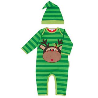 maximillian the moose playsuit and hat set by olive&moss