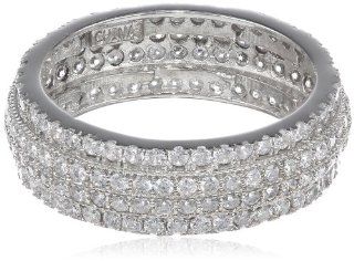 Sterling Silver Cubic Zirconia Pave Ring, Size 7 Jewelry