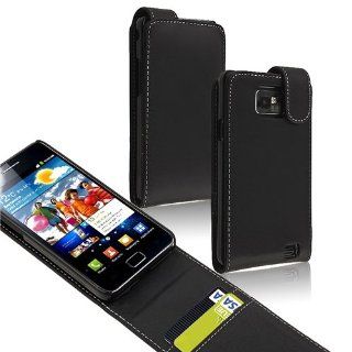 eForCity Leather Flip Case with Card Holder for Samsung Galaxy S II i9100, Black Cell Phones & Accessories
