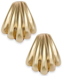 10k Gold Earrings, Medium Scalloped Shell Stud Earrings   Earrings   Jewelry & Watches