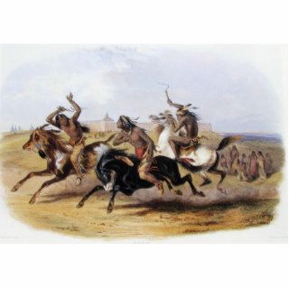 Karl Bodmer   Horse Racing of the Sioux Photo Sculptures