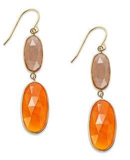 10k Gold Earrings, Carnelian Double Drop Earrings (16 ct. t.w.)   Earrings   Jewelry & Watches