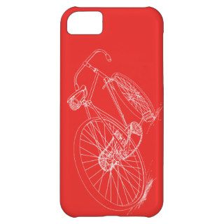 Retro Bicycle Drawing, Red/White iPhone case iPhone 5C Cases
