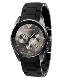 Emporio Armani Watch, Mens Chronograph Black Silicone and Stainless Steel Bracelet AR5905   Watches   Jewelry & Watches
