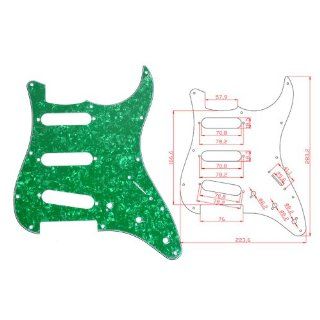 1pc 3 ply 11 Holes SSS Green Pearl Pickguard for Fender St Strat Style Guitar Replacement Musical Instruments