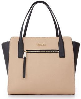 Calvin Klein Saffiano Leather Colorblock Tote   Handbags & Accessories