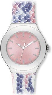 Swatch Women's Irony YNS117 Pink Leather Quartz Watch with Pink Dial Swatch Watches