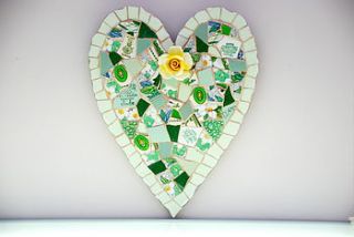 handmade vintage heart wall mosaic by the heart store