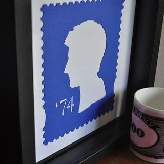 personalised stamp silhouette papercut by love poppet