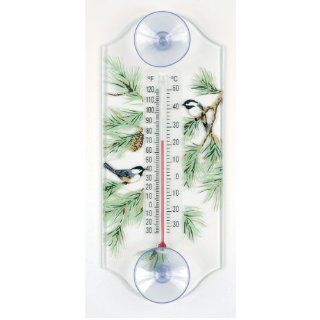 Aspects 116 Classic Style Chickadee in Pine Window Thermometer  Outdoor Thermometers  Patio, Lawn & Garden