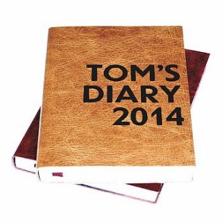 personalised poster print leather diary by hope house press