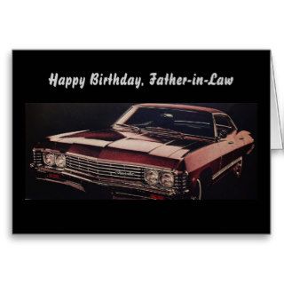 Happy Birthday, Father in law, 1967 Chevy Greeting Cards