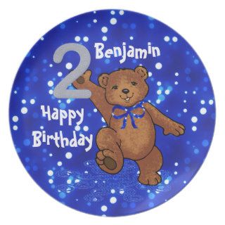 2nd Birthday Dancing Teddy Bear Plates