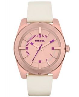 Diesel Watch, Womens Cream Leather Strap 44mm DZ5358   Watches   Jewelry & Watches