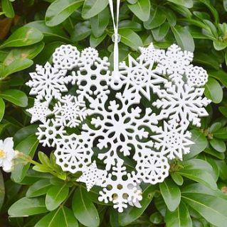 small christmas snowflake heart decoration by pippins gifts and home accessories