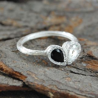 topaz spinel silver teardrop stacking ring by embers semi precious and gemstone designs