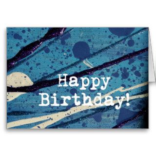 Happy Birthday Abstract Painting Greeting Cards
