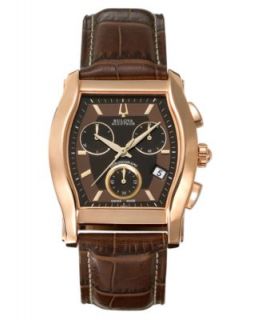 Bulova Accutron Watch, Mens Swiss Chronograph Automatic Gemini Black Leather Strap 64C100   Watches   Jewelry & Watches