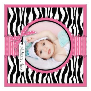 Zebra Print Birth Announcement Photo Card SQ HP