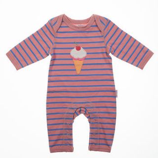 striped ice cream sleepsuit by lucy & sam