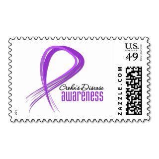 Grunge Ribbon Crohn's Disease Awareness Postage Stamps