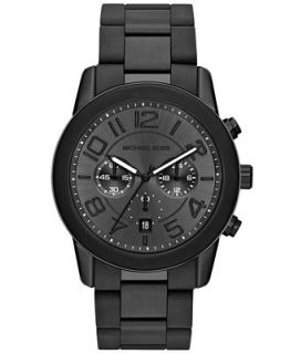 Michael Kors Mens Chronograph Mercer Black Silicone and Black Tone Stainless Steel Bracelet Watch 45mm MK8322   Watches   Jewelry & Watches