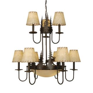 Vaxcel Yellowstone Indoor 9 Light Chandelier