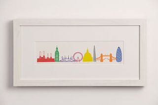 'london landmarks' letterpress print by emma lee cheng