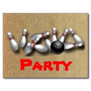 Bowling Party Invitations Customizable Post Card