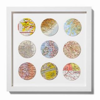 bespoke nine circle map art by bombus