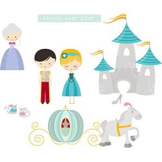 cinderella fabric wall stickers by littleprints