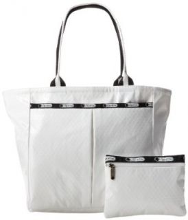 LeSportsac Everygirl Tote, White Debossed, One Size Shoulder Handbags Clothing
