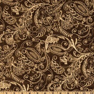 108'' Wide Complementary Quilt Backing Dotty Paisley Brown Fabric By The Yard