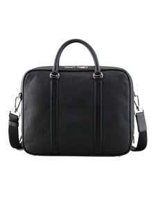 Bally Zip Around Leather Briefcase with Shoulder Strap