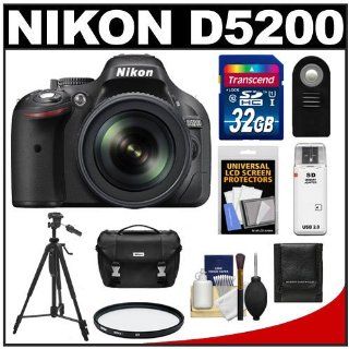 Nikon D5200 Digital SLR Camera & 18 105mm VR DX AF S Zoom Lens (Black) with 32GB Card + Case + Filter + Remote + Tripod + Accessory Kit  Point And Shoot Digital Camera Bundles  Camera & Photo