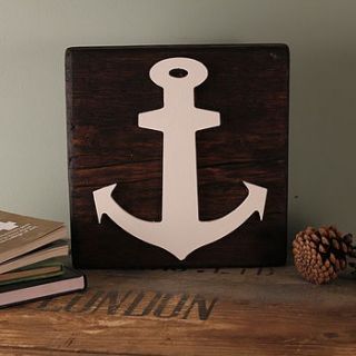 reclaimed wooden handmade anchor plaque by möa design
