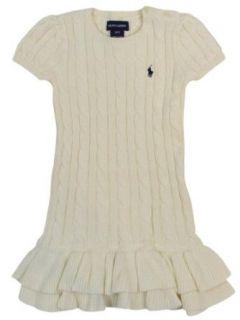 Polo Ralph Lauren Girls Cable Knit Cotton Sweater Dress Playwear Dresses Clothing
