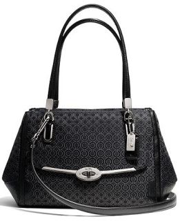 COACH MADISON SMALL MADELINE EAST/WEST SATCHEL IN OP ART PEARLESCENT FABRIC   COACH   Handbags & Accessories