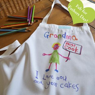 your child's artwork personalised apron by meenymineymo