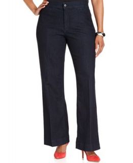 NYDJ Plus Size Michelle Trouser Jeans, Blue Denim Wash   Jeans   Plus Sizes