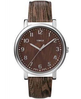 Timex Watch, Mens Premium Originals Classic Woodgrain Pattern Leather Strap 42mm T2P221AB   Watches   Jewelry & Watches