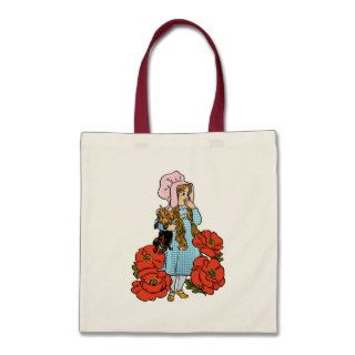 Vintage Wizard of Oz, Dorothy, Red Poppy Flowers Bags