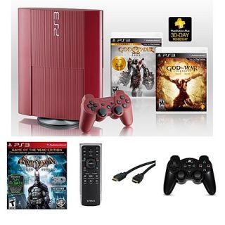 Sony PS3 500GB God of War Ascension Legacy Red System Bundle with Batman Arkh