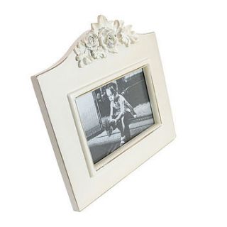 shabby chic cream photo frame by little red heart
